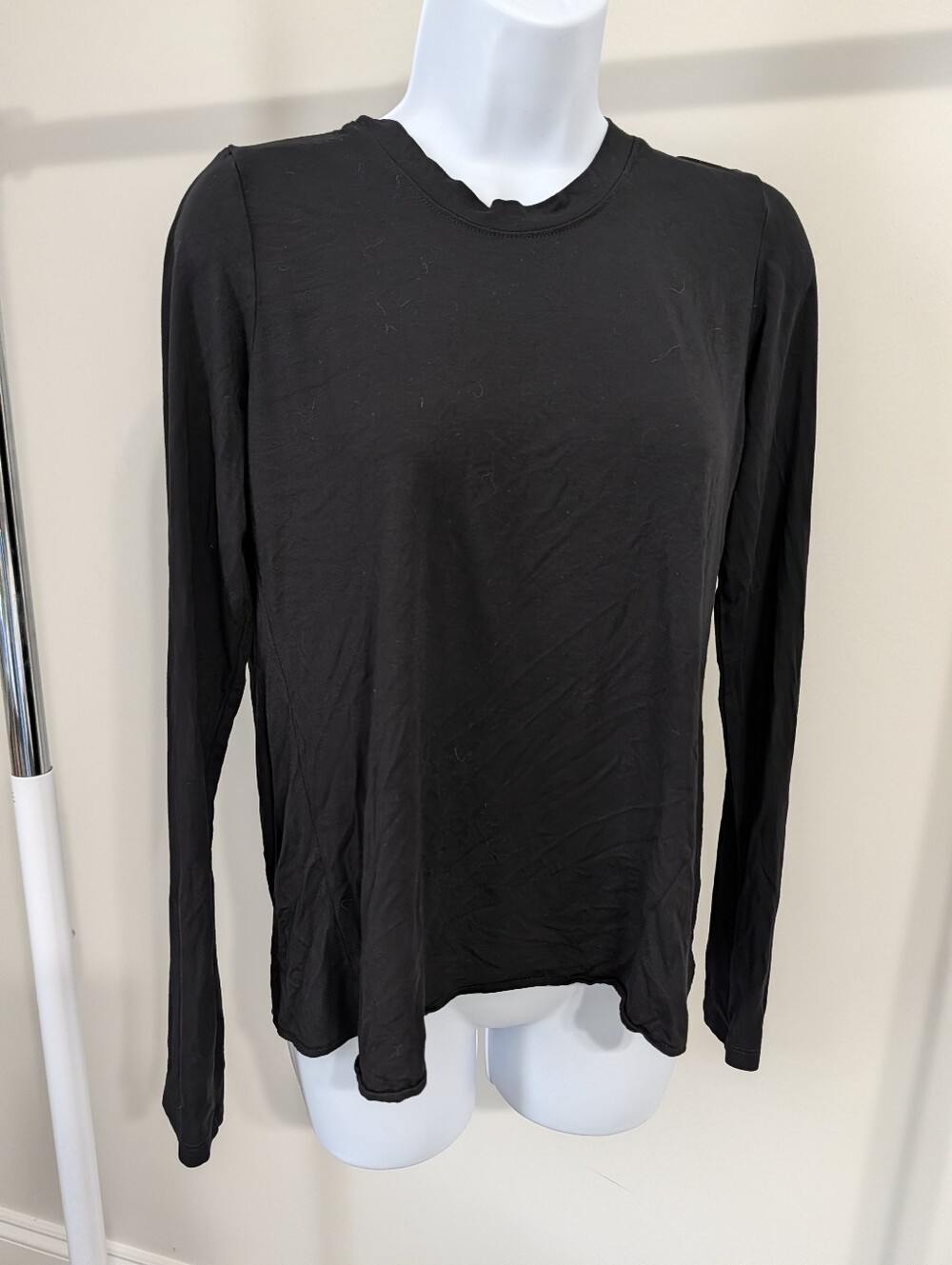 Marine Layer Black Long Sleeve Open Back Crew Top